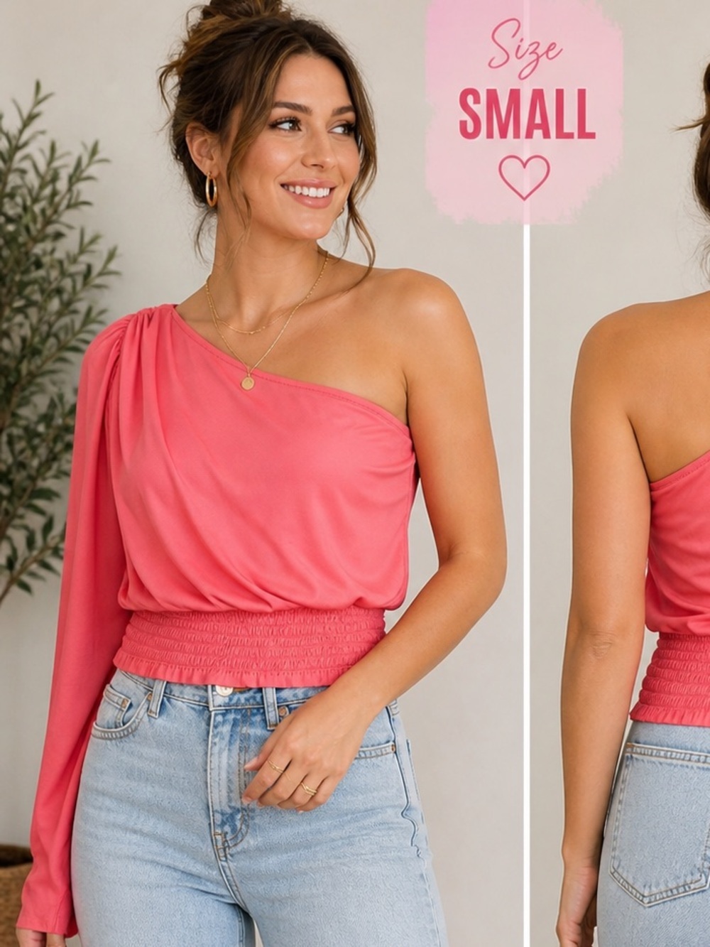 SO OFF SHOULDER Shoulder pink Top SMALL